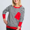Bluza Pocket - w paski z czerwoną kieszonką