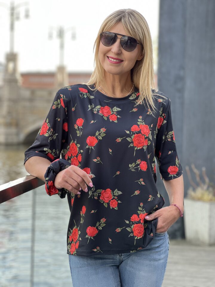Bluzka Bella Rosa - czarna