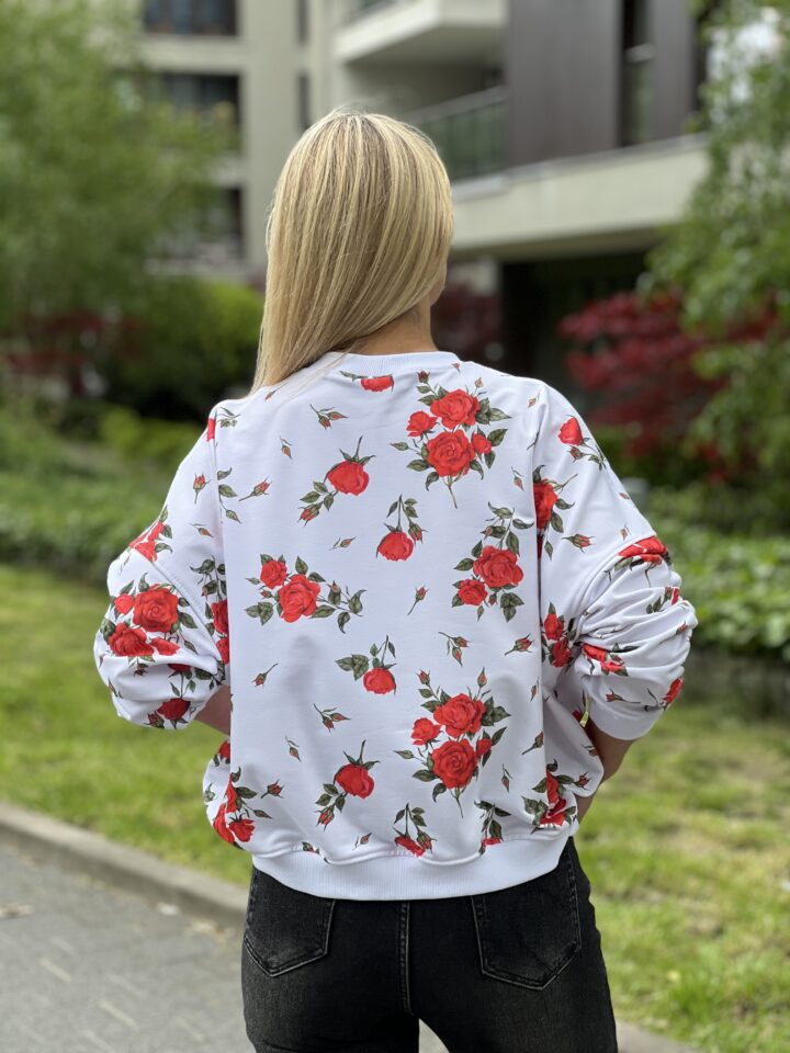 Bluza Róże - biała