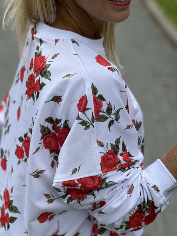 Bluza Róże - biała