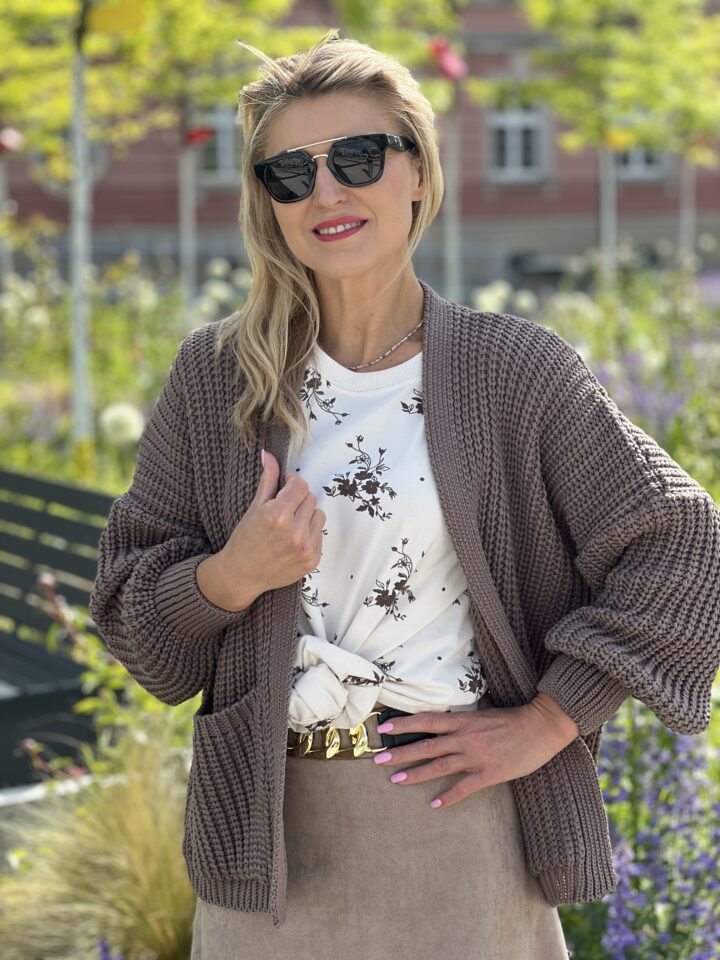 Kardigan Cozy Chic - czekolada
