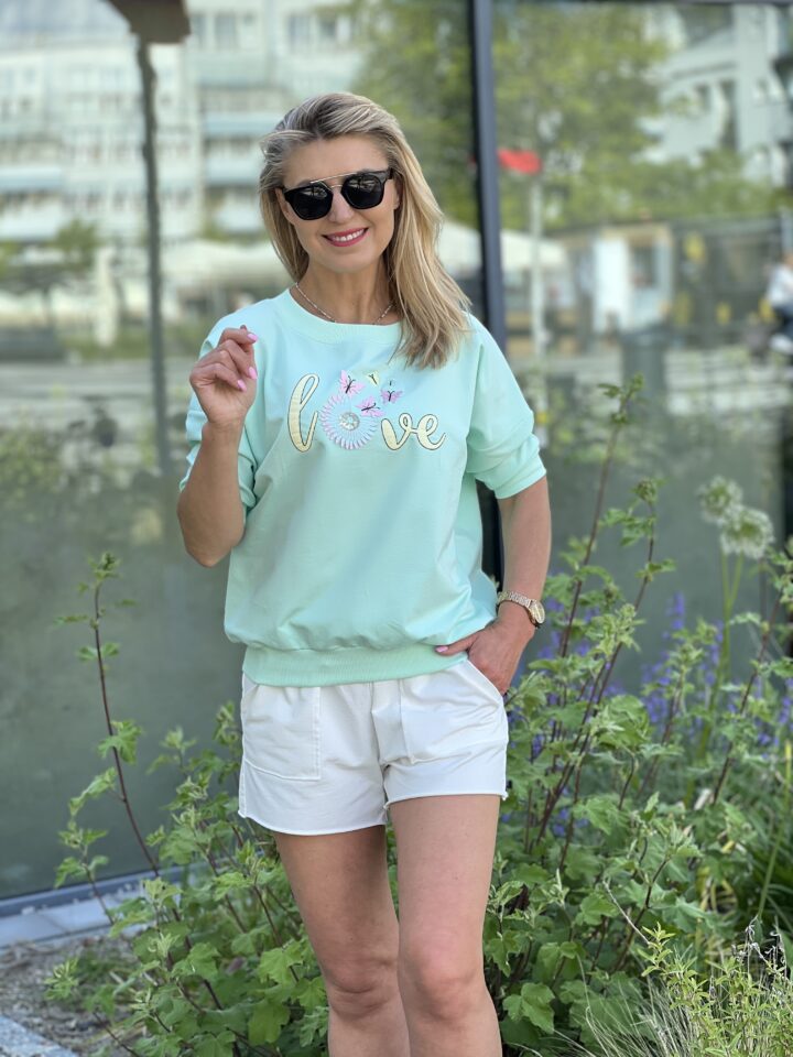 Bluza Love - miętowa