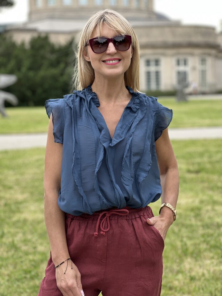 Bluzka Fiorella - granatowa