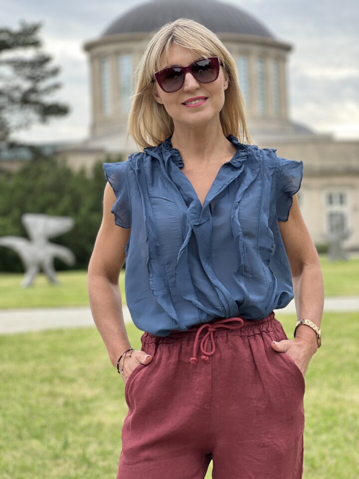 Bluzka Fiorella - granatowa