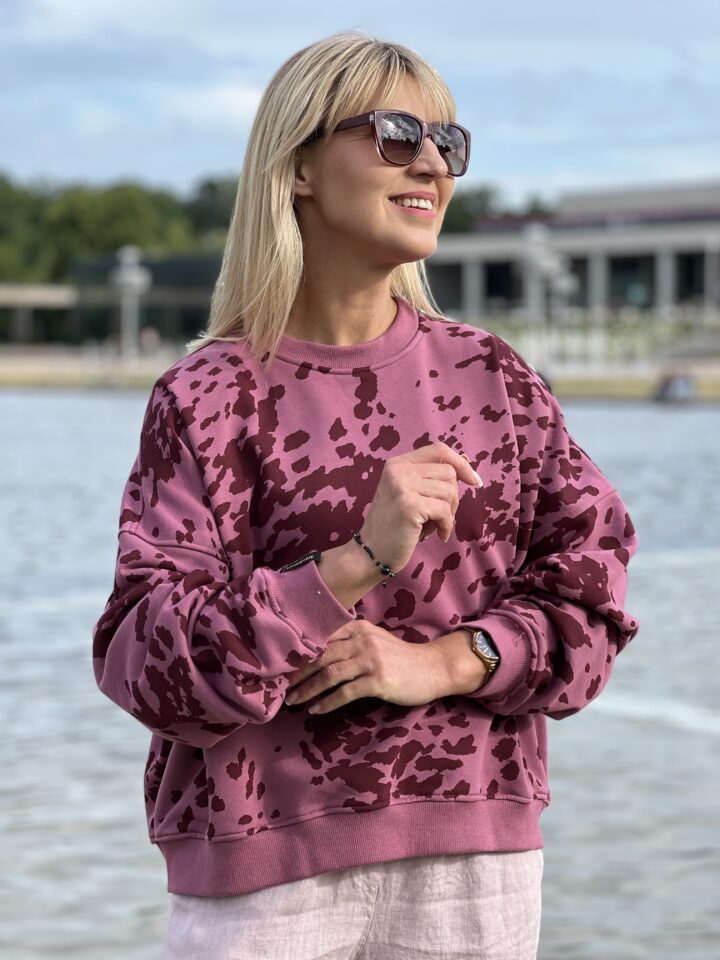 Bluza łaciata - vintage roż