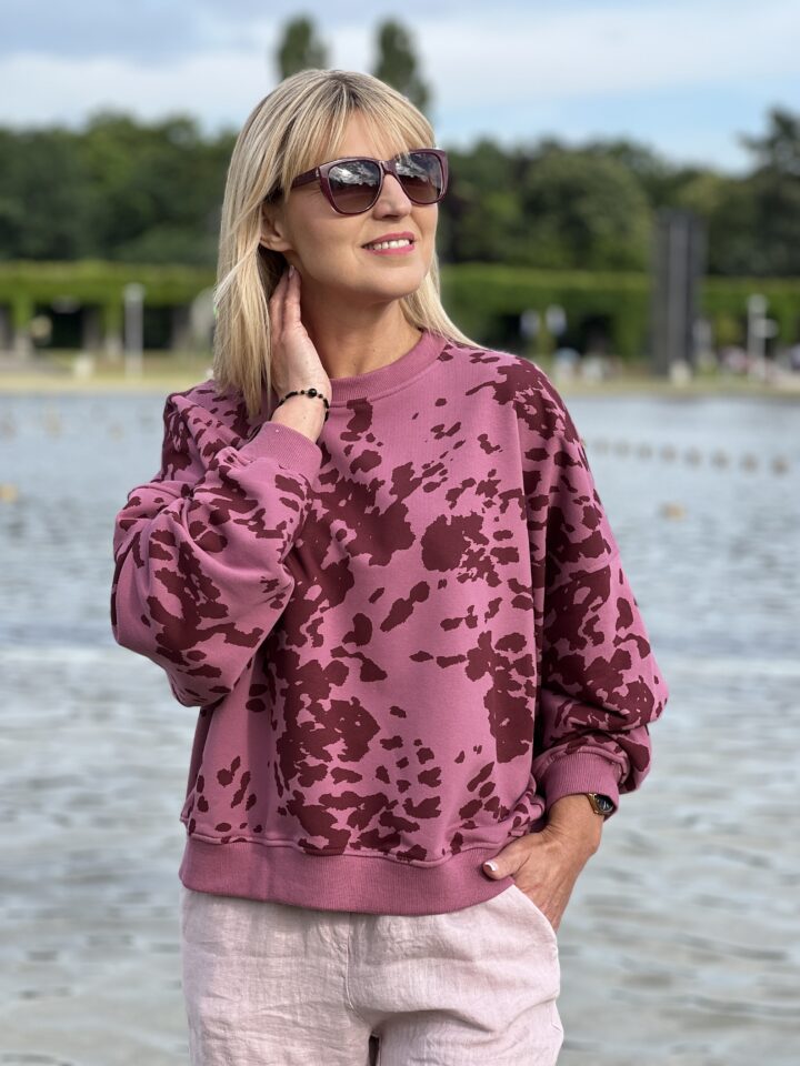 Bluza łaciata - vintage roż