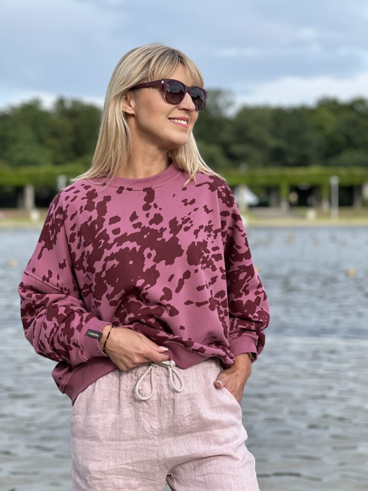 Bluza łaciata - vintage roż