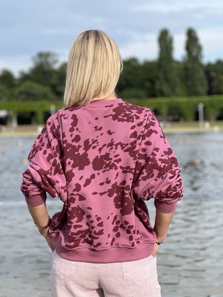 Bluza łaciata - vintage roż