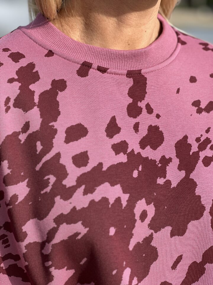 Bluza łaciata - vintage roż