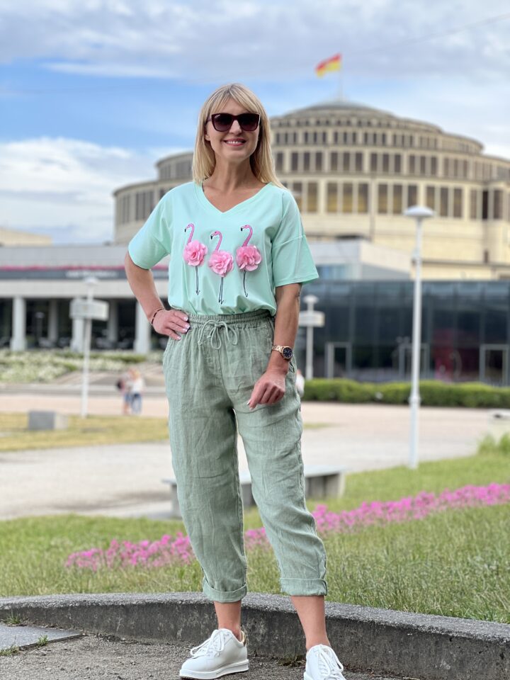 Bluzka Flamingi - miętowa