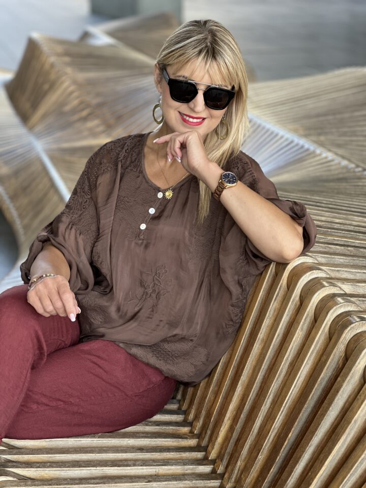 Bluzka Elisa - czekoladowa